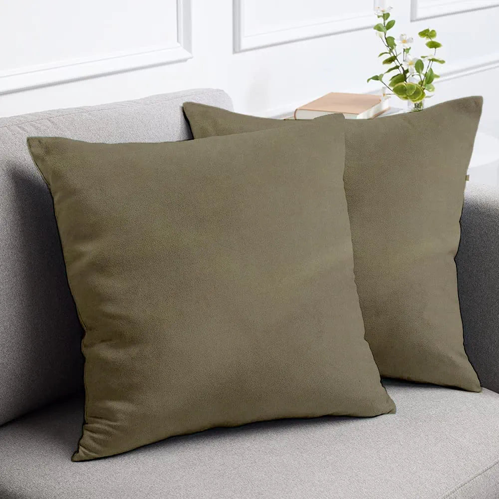 Cloth Fusion Velvet Sofa Cushion Cover Set of 5, Luxurious Cushion Cover Set 16-inch x 16 inch for Home Decor